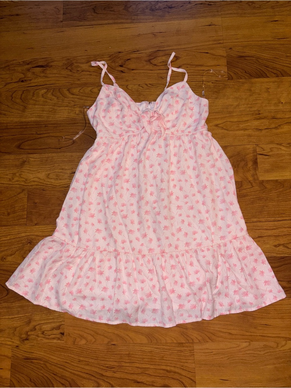 Trixxi Pink Floral Tie-Front Sundress